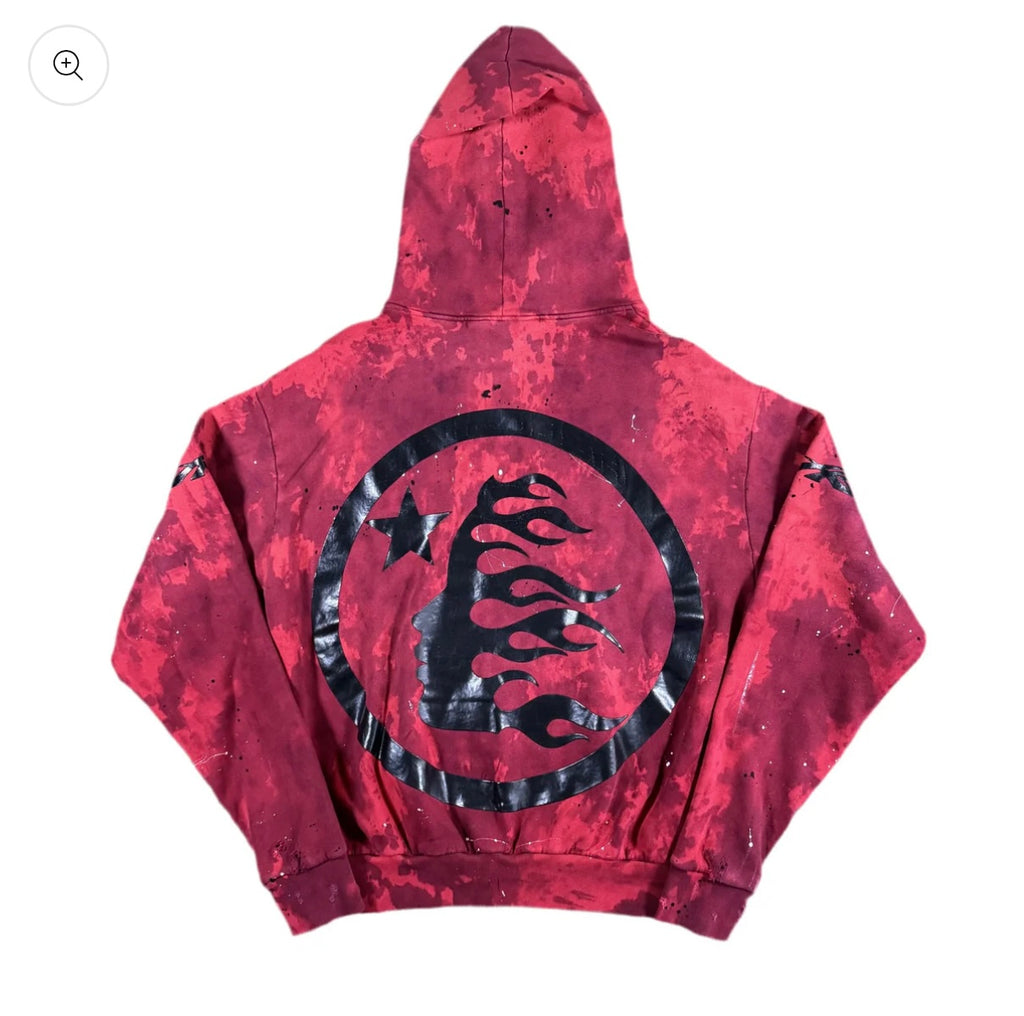 Hellstar Sports Red Tye-Dye Skull Hoodie