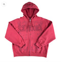 Supreme Leather Appliqué Zip Up Hooded Sweatshirt