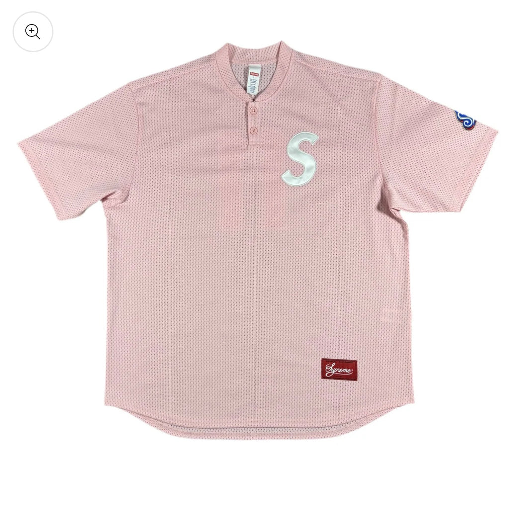 Supreme S Logo Baseball Henley (pink)