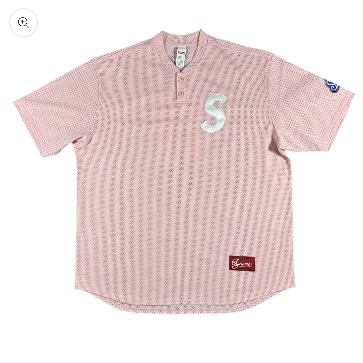 Supreme S Logo Baseball Henley (pink)