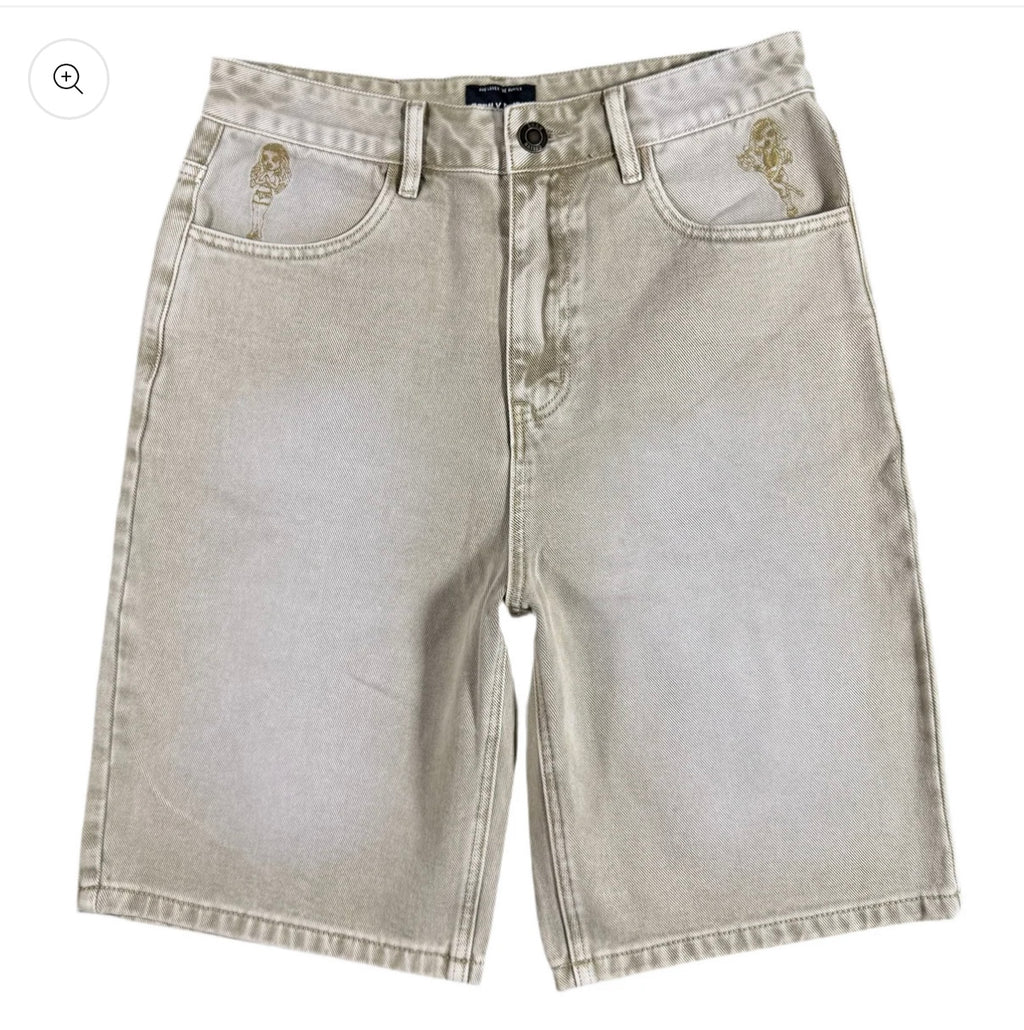 Born x Raised x Mister Cartoon Temptation Denim Shorts Khaki