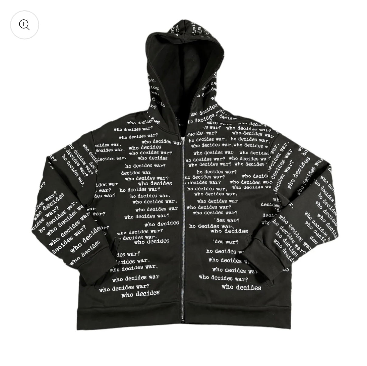 Who Decides War Black Scripture Zipper Hoodie