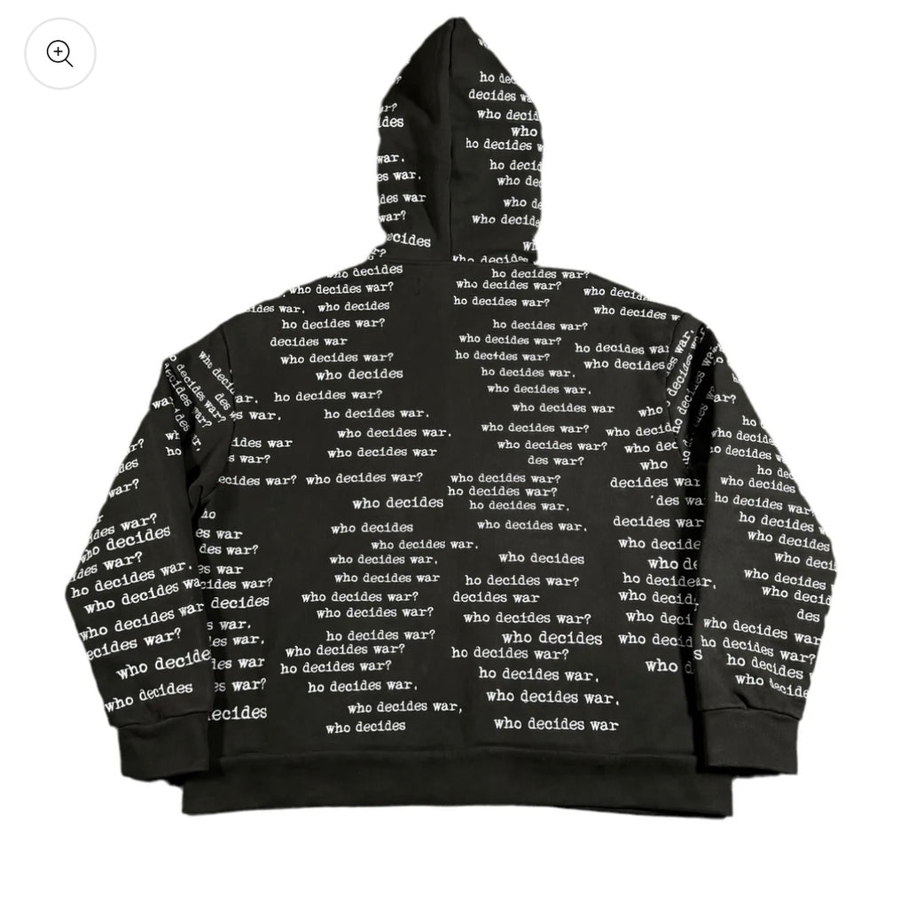Who Decides War Black Scripture Zipper Hoodie