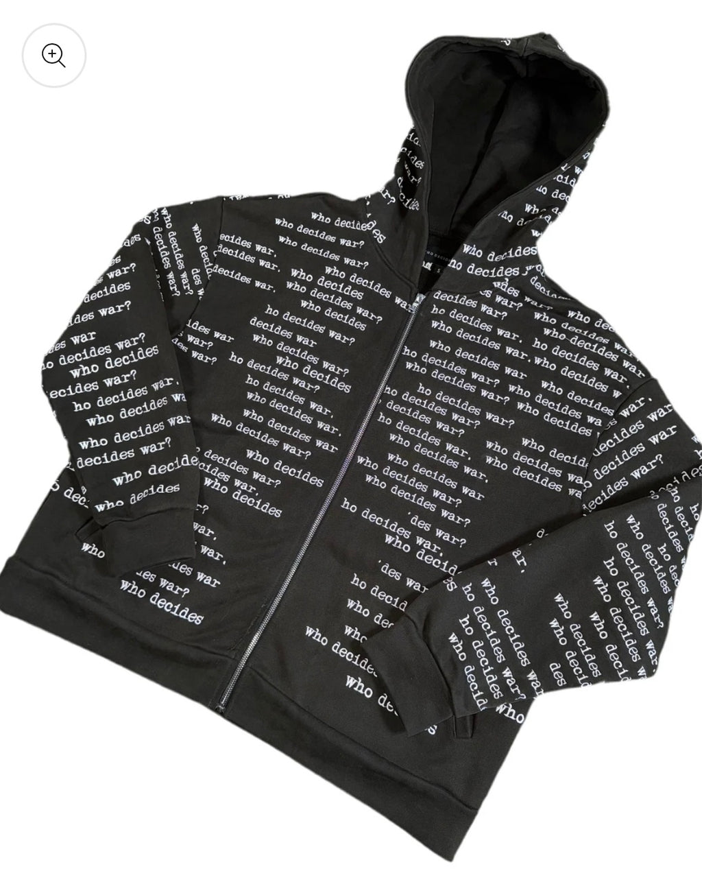 Who Decides War Black Scripture Zipper Hoodie